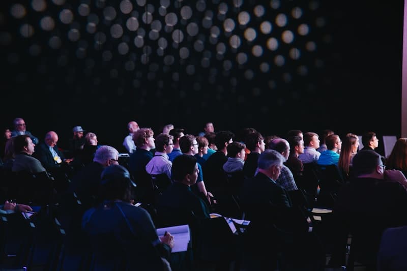 Conference audience in ballroom