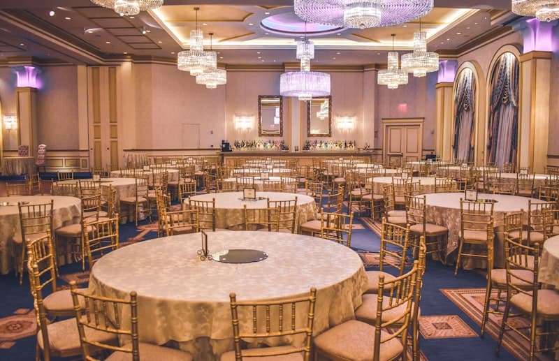 Wedding reception setup